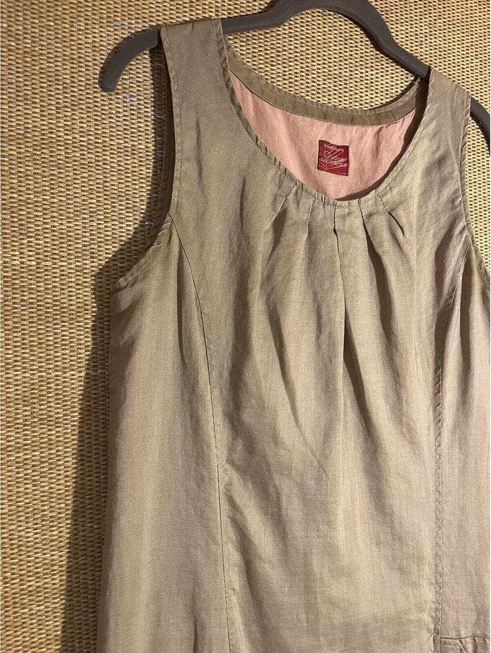 Blancheporte Linen Sleeveless Dress size small laagenlook cottagecore beachy